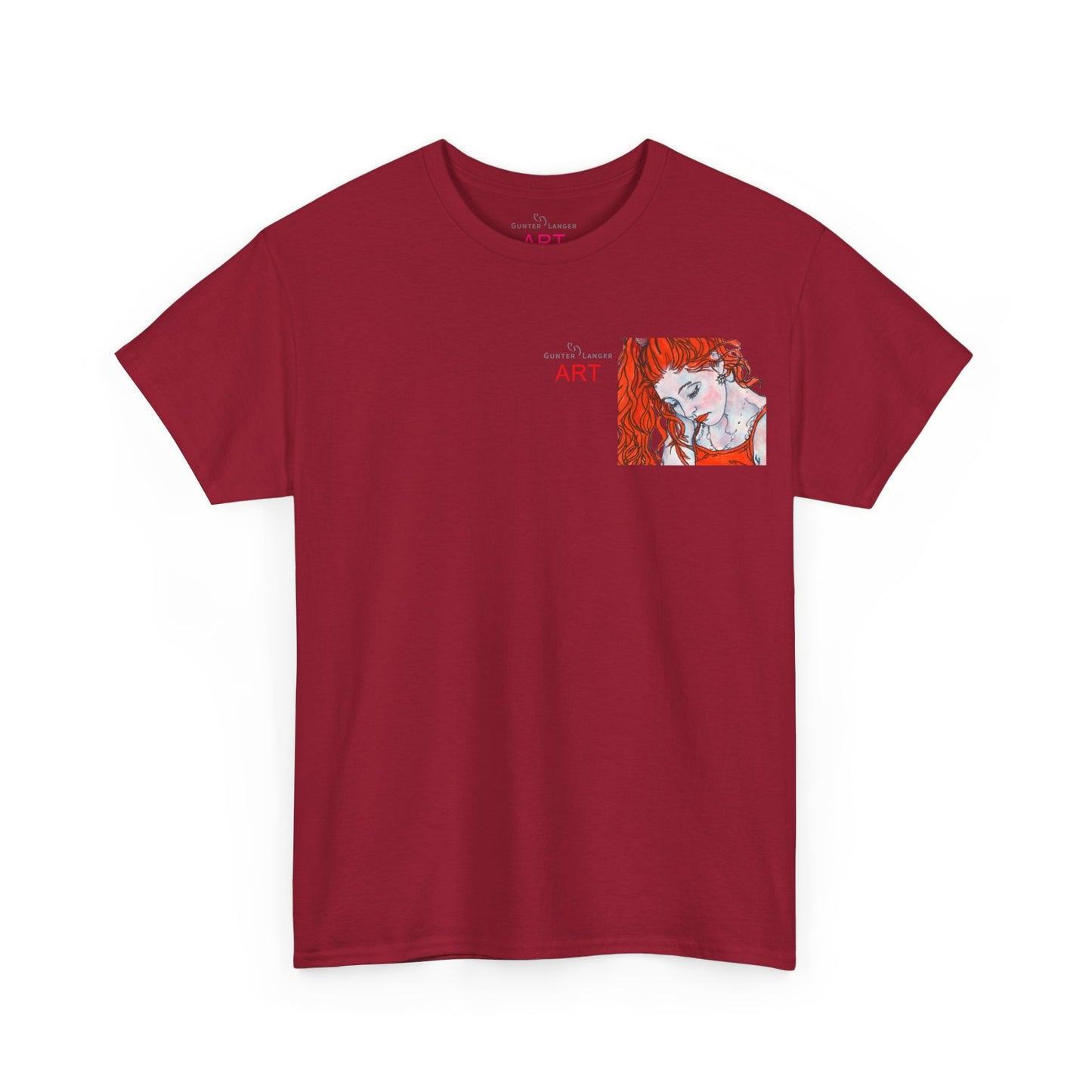 Unisex Heavy Cotton Tee - Motiv:  Front Julia, Ausschnitt & Rückseite Julia, H 49 cm N-Label