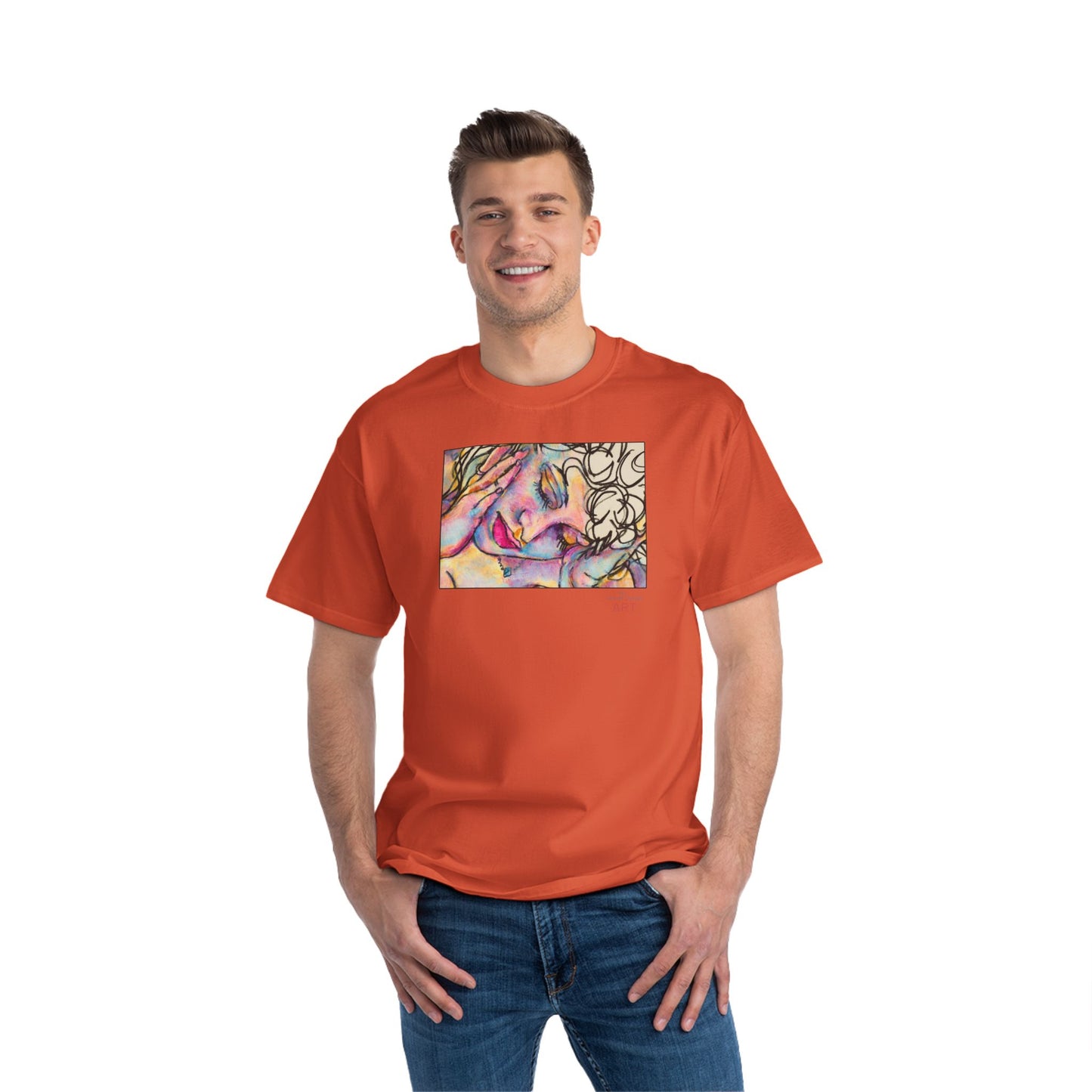 Beefy-T®  Short-Sleeve T-Shirt - Motiv: Front Mara, H 20 cm & Rückseite Mara, H 26 cm
