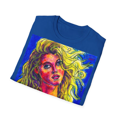 Unisex Softstyle T-Shirt - Motiv: Front Mascha, H 49cm sw, Neck Label