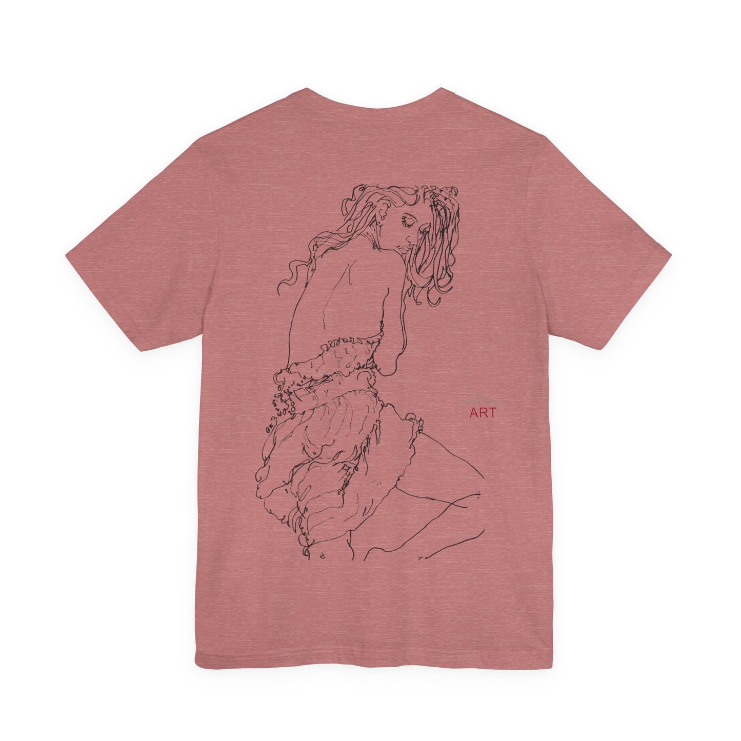 Unisex Jersey Short Sleeve Tee - Motiv: Front Logo & Rückseite Giselle H 48,42 cm, N-Label