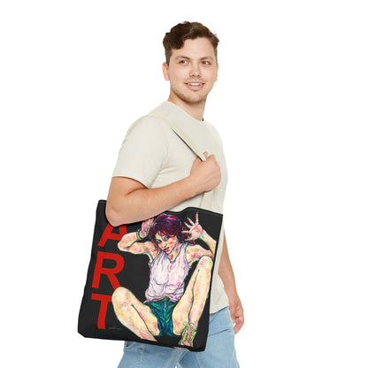 Tote Bag (AOP) - Motiv: Siegesgöttin, Schwarz