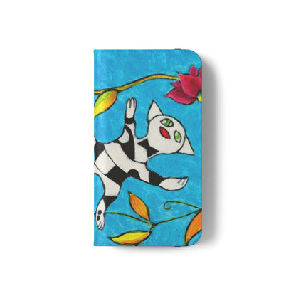 Flip Cases - Motiv: Gescheckte Katze schwebt