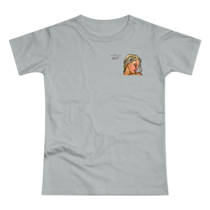 Single Jersey Women's T-shirt - hell - Motiv: Erna, Ausschnitt, H 8 cm