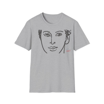 Unisex Softstyle T-Shirt - Motiv: Front Lars, H22,7 cm (Ausschnitt) & Rückseite Lars, H 49 cm (grau)