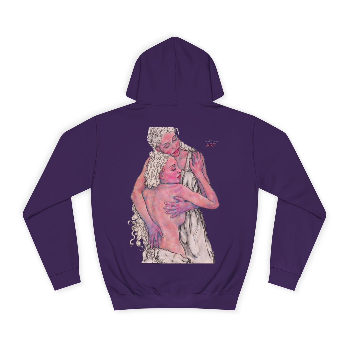 Unisex College Hoodie -  Mutter und Tochter - Motiv: Rückseite Zuflucht