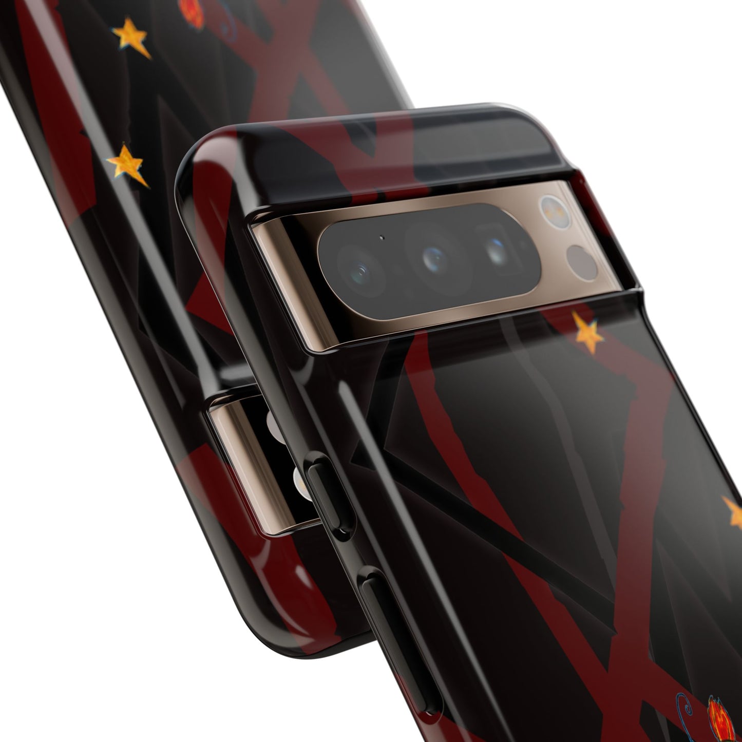 Tough Cases - Google Pixel - Samsung Galaxy - Motiv: Katze schwebt und Ranken, H 5,26 cm, Mikado3