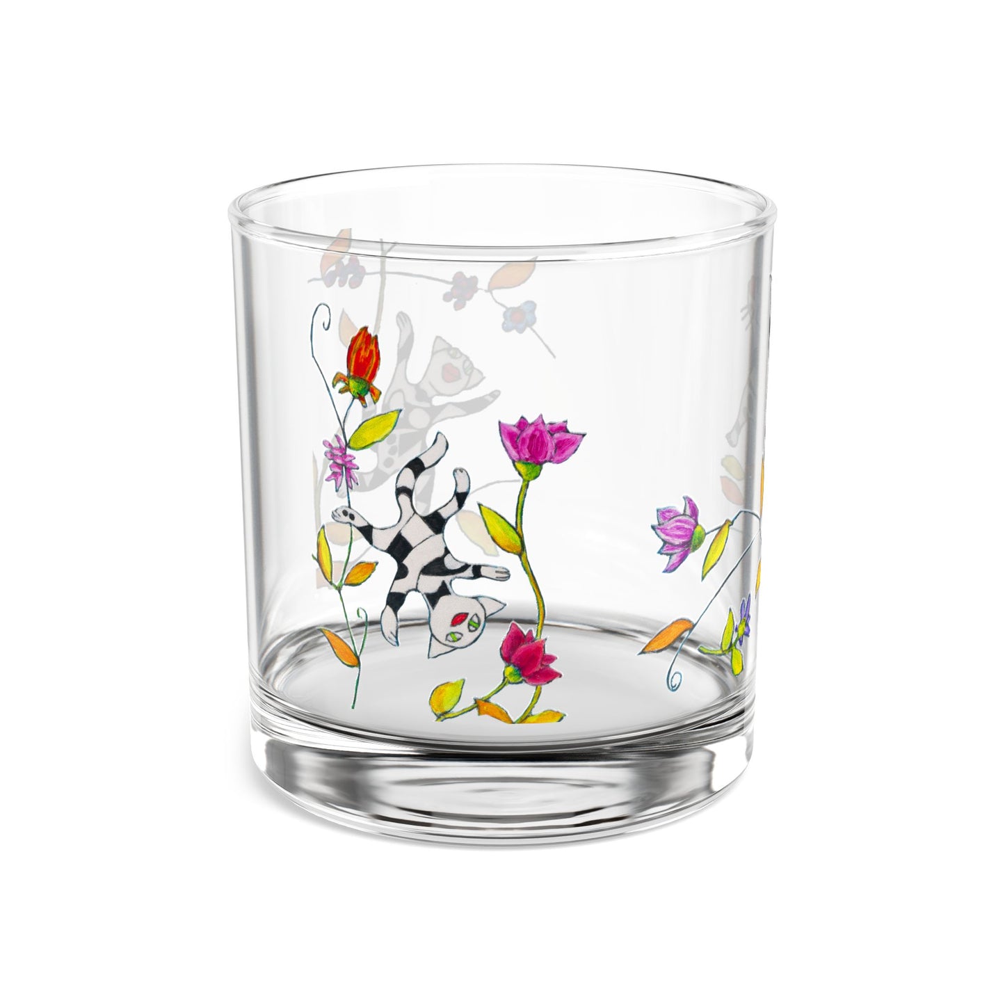 Rocks Glass, 10oz - Motiv: Drei Katzen