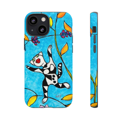 Tough Cases - iPhone - Motiv: Karierte Katze hüpft