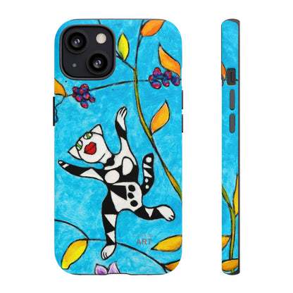 Tough Cases - iPhone - Motiv: Karierte Katze hüpft