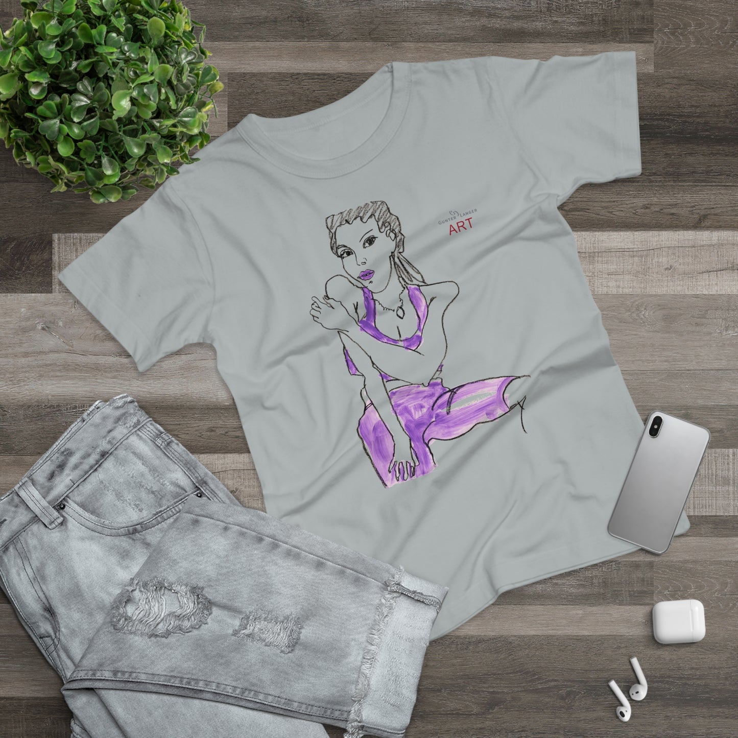 Single Jersey Women's T-shirt - Motiv: Front, Front Carlotta H 34,5 cm