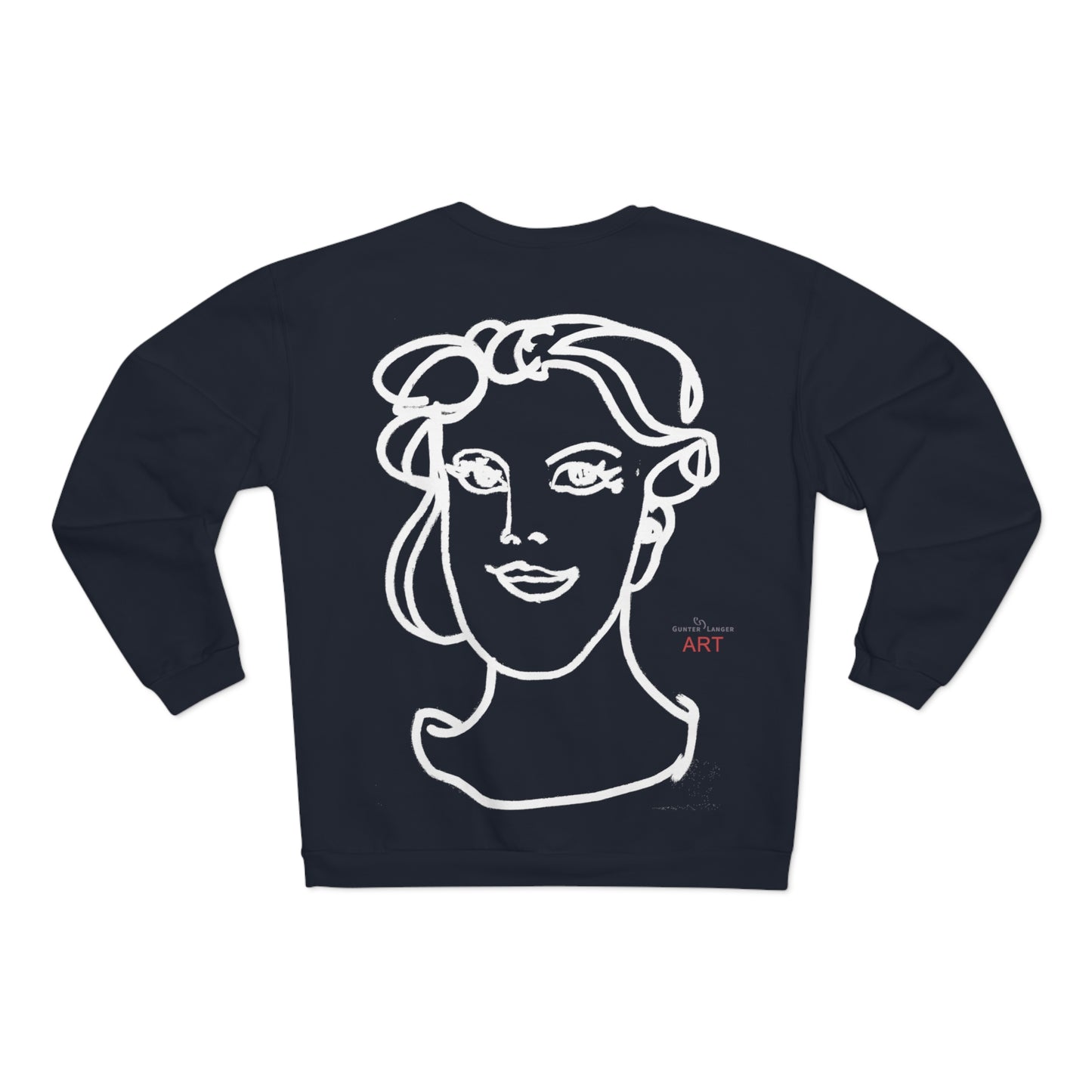 Unisex Crew Neck Sweatshirt (EU) - Motiv: Front Gia & Rückseite Gia (weiß)