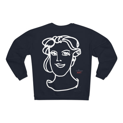 Unisex Crew Neck Sweatshirt (EU) - Motiv: Front Gia & Rückseite Gia (weiß)