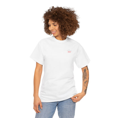 Unisex Heavy Cotton Tee - Motiv: Front Logo & Rückseite Lina, Neck Label