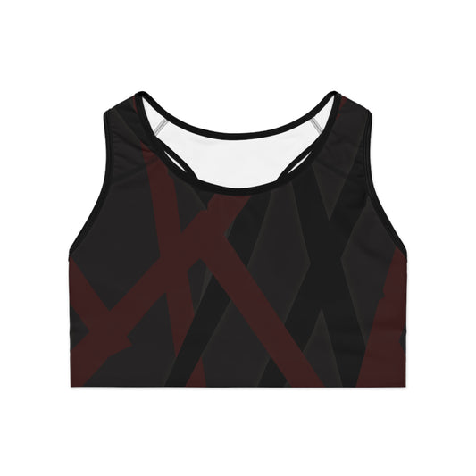 Sports Bra (AOP) - Motiv: Mikado, Schwarz 2