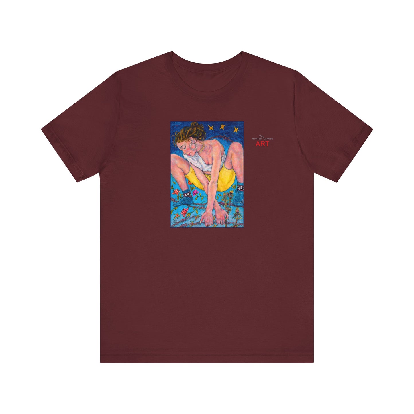 Unisex Jersey Short Sleeve Tee - Motiv: Front Alva, H 26 cm & Rückseite Alva, H 41 cm