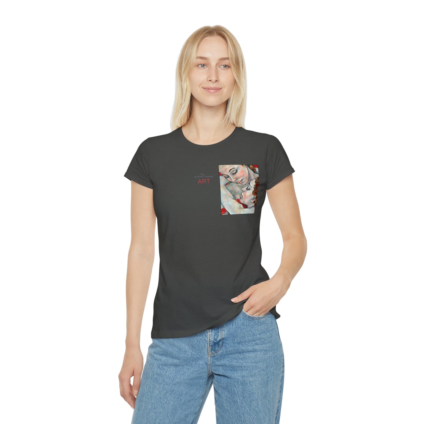 Women's Iconic T-Shirt - Motiv: Nähe (klein) & Nähe (groß)