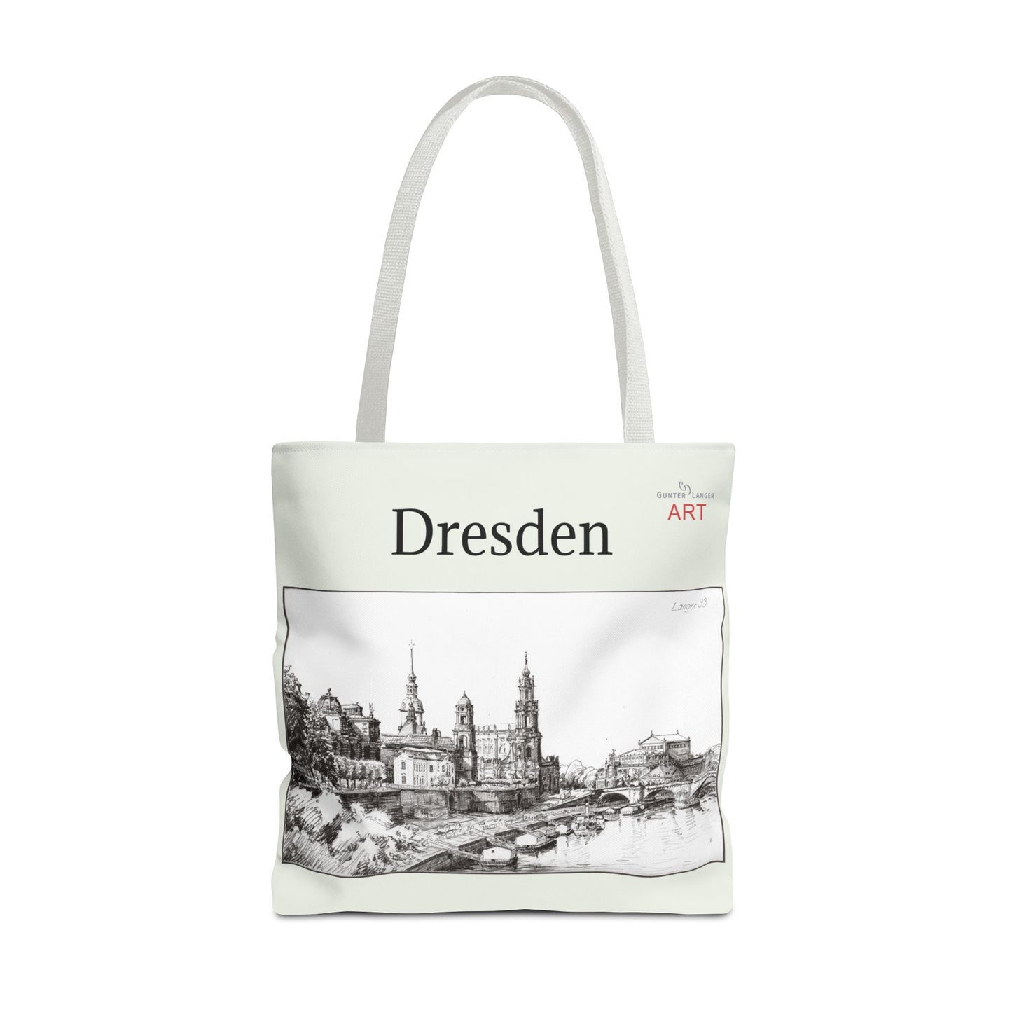 Tote Bag (AOP) - Motiv: Dresden - Terrassenufer, Bleistift