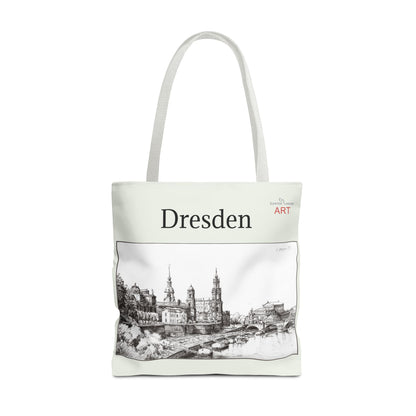 Tote Bag (AOP) - Motiv: Dresden - Terrassenufer, Bleistift