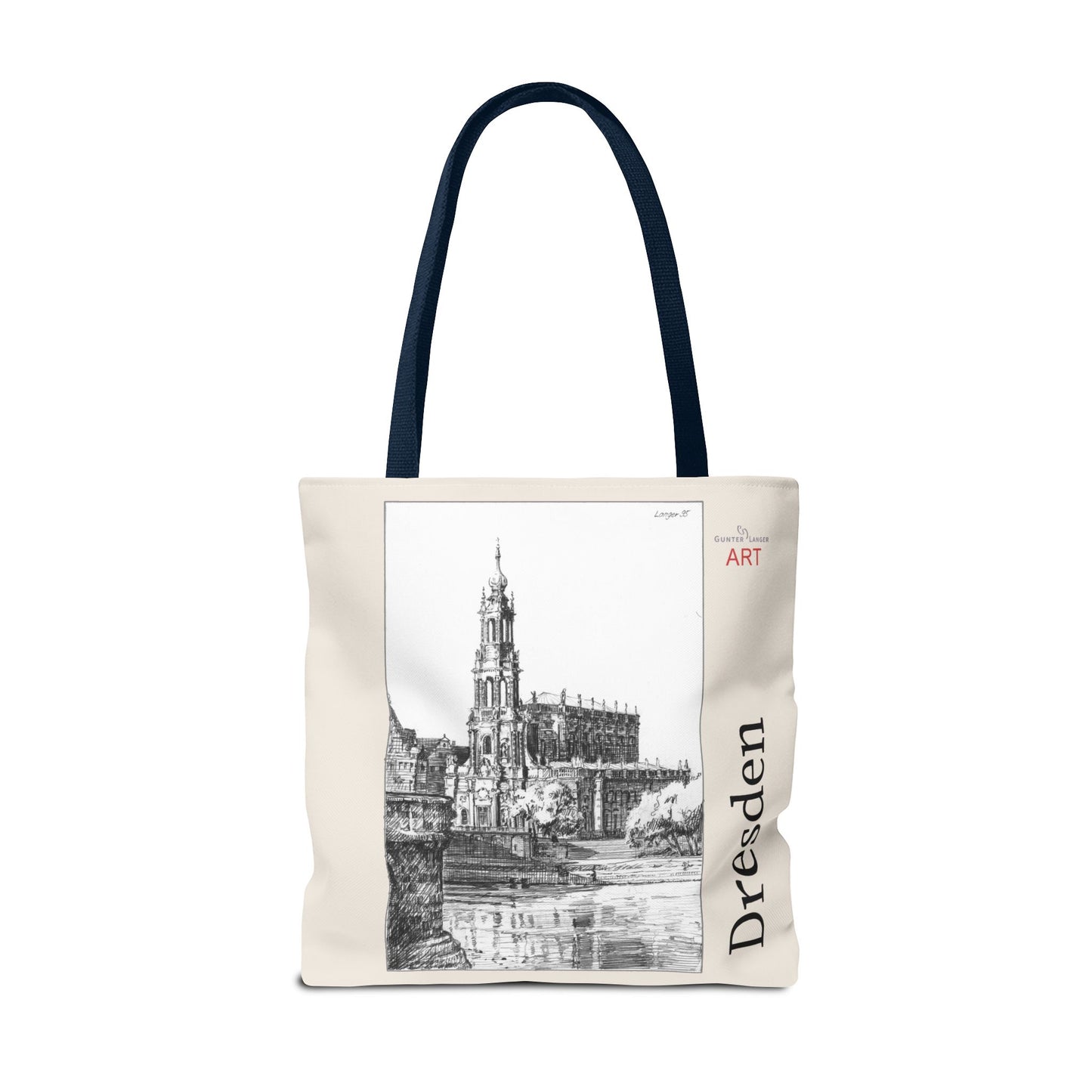 Tote Bag (AOP) - Motiv: Dresden -  Hofkirche, Bleistift
