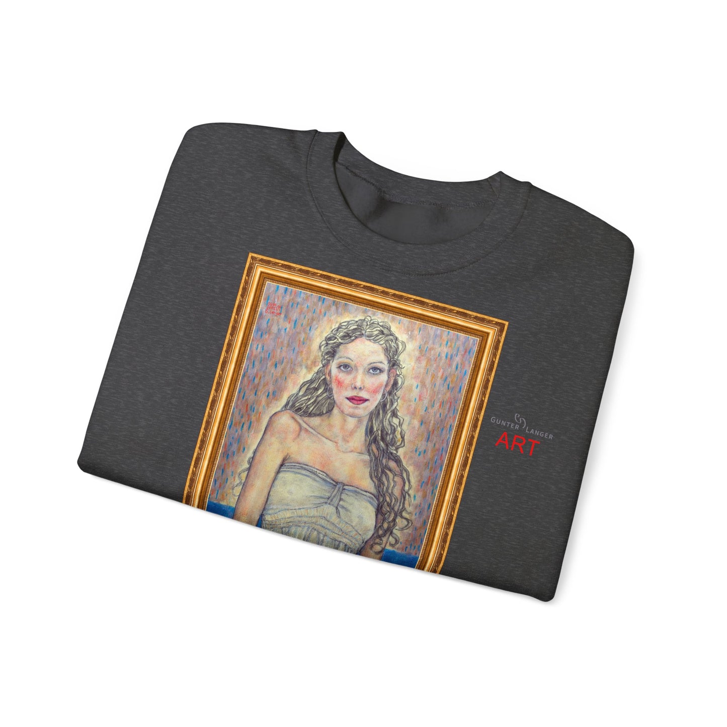 Unisex Heavy Blend™ Crewneck Sweatshirt - Motiv:  Front Marie (halb, gerahmt) & Rückseite Marie (gerahmt)