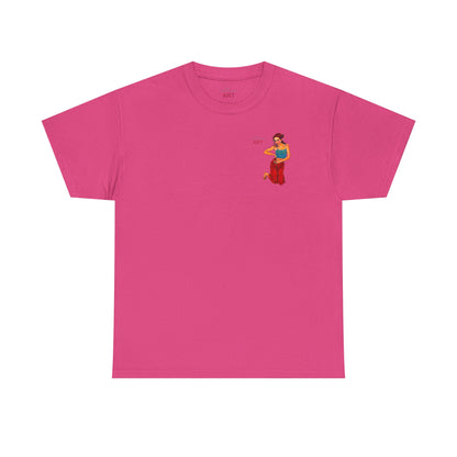 Unisex Heavy Cotton Tee - Motiv: Front, Lea, H 13cm & Rückseite, Lea A02, Ranken, 40 cm, Neck Label