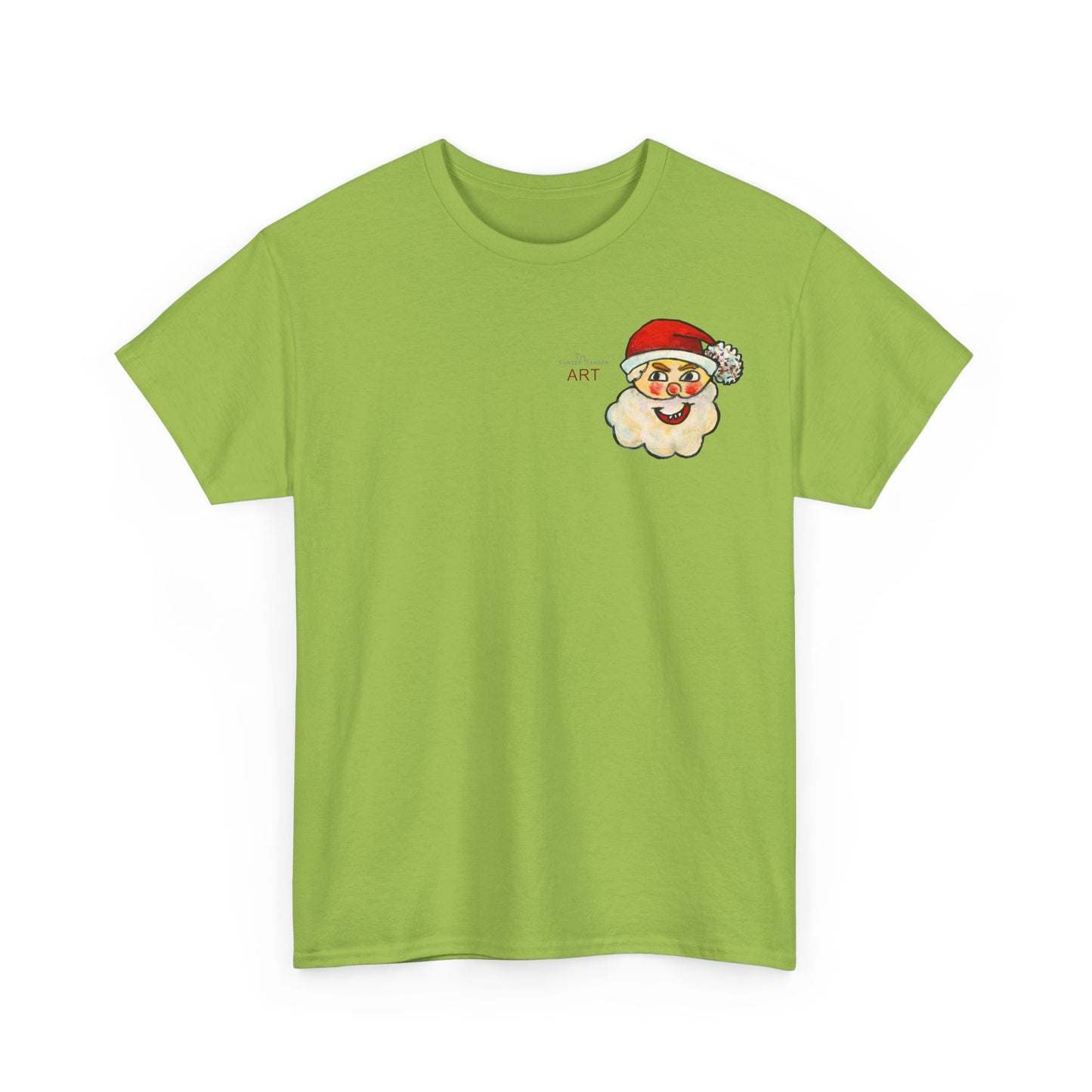 Unisex Heavy Cotton Tee - Motiv: Weihnachtsmann, H 13 cm