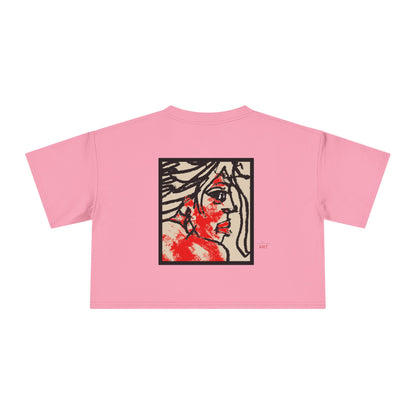 Women's Crop Tee  - Motiv: Front Ria (Ausschnitt H 13,5 cm), & Rückseite Ria, H 24,8 cm