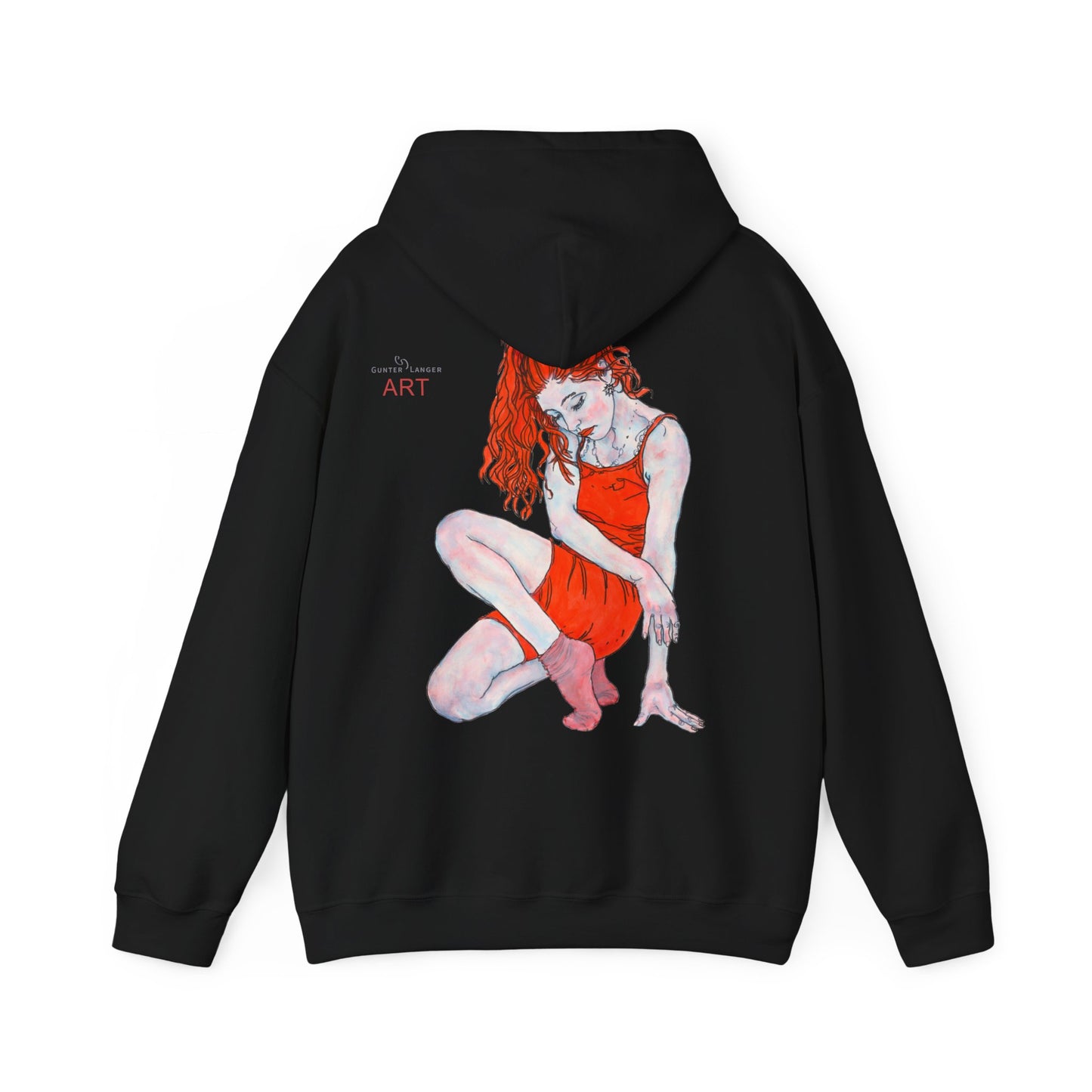Unisex Heavy Blend™ Hooded Sweatshirt - Motiv: Front Julia (klein 16,5 cm) & Rückseite Julia, H 43 cm