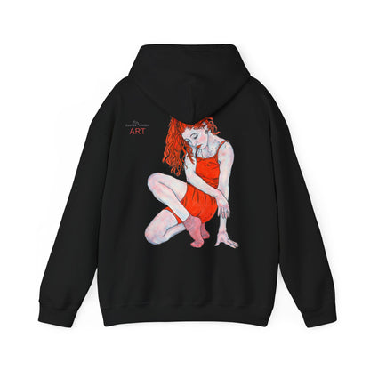Unisex Heavy Blend™ Hooded Sweatshirt - Motiv: Front Julia (klein 16,5 cm) & Rückseite Julia, H 43 cm