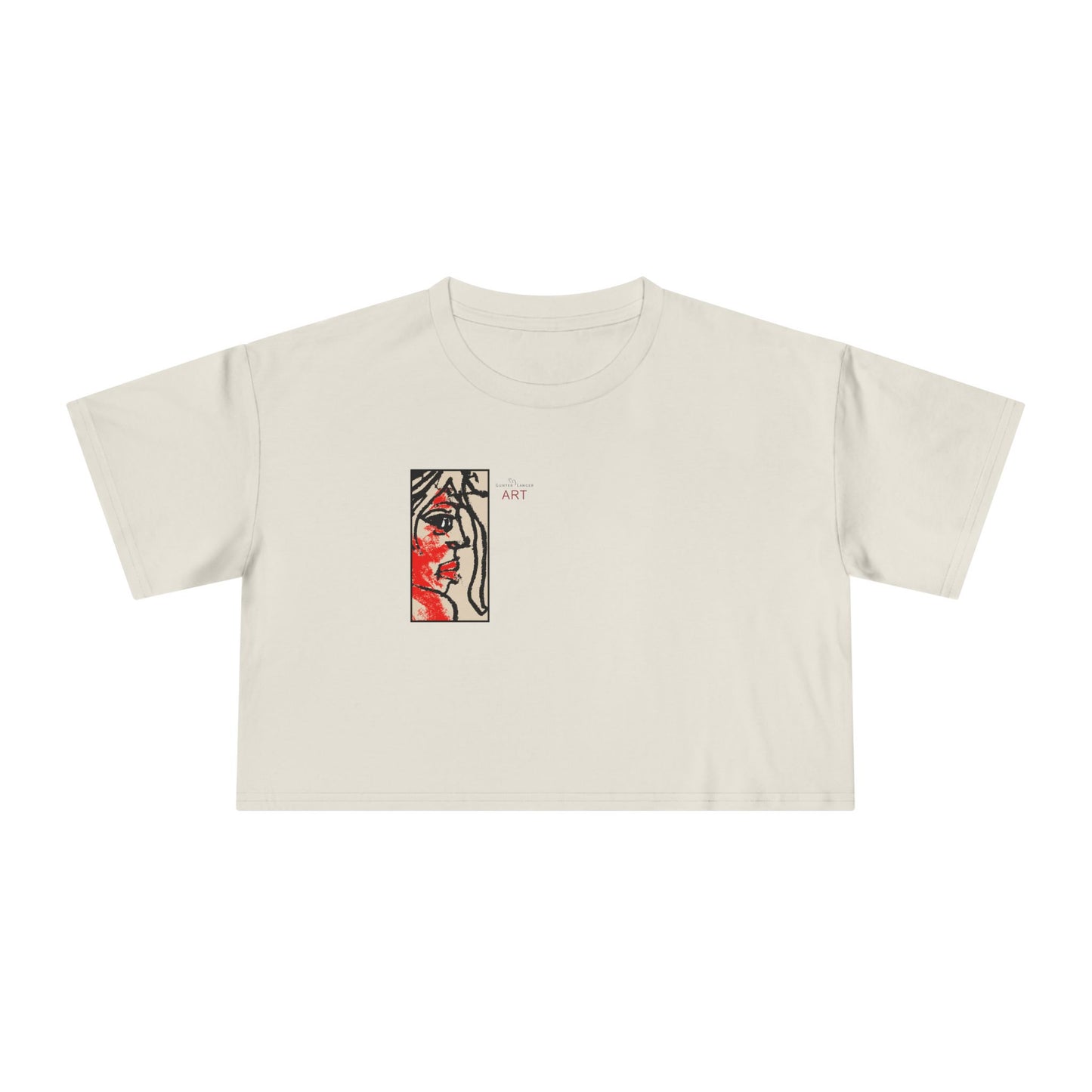 Women's Crop Tee  - Motiv: Front Ria (Ausschnitt H 13,5 cm), & Rückseite Ria, H 24,8 cm