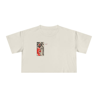 Women's Crop Tee  - Motiv: Front Ria (Ausschnitt H 13,5 cm), & Rückseite Ria, H 24,8 cm