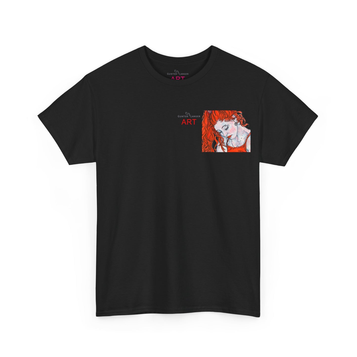 Unisex Heavy Cotton Tee - Motiv:  Front Julia, Ausschnitt & Rückseite Julia, H 49 cm N-Label