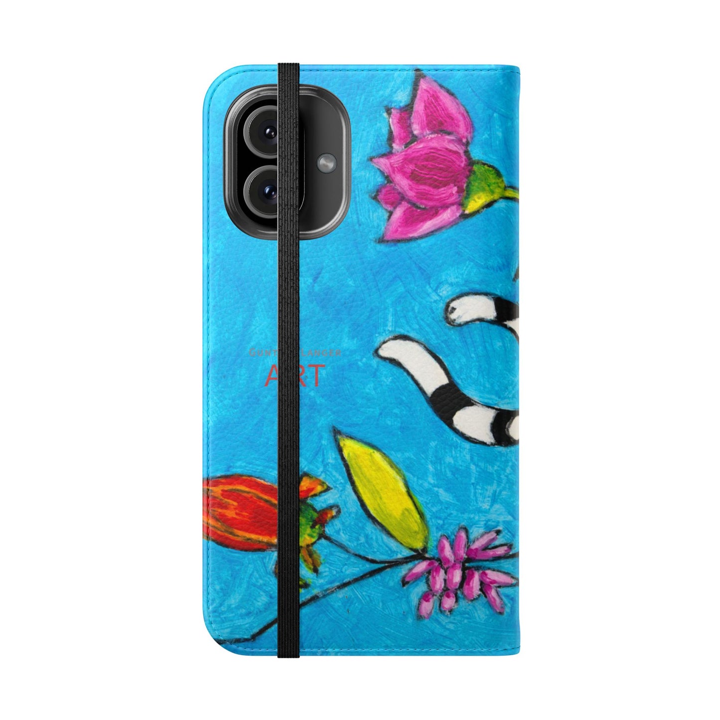 Flip Cases - Motiv: Gescheckte Katze schwebt