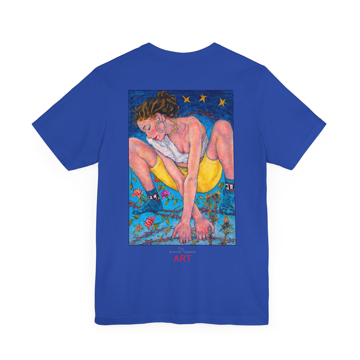Unisex Jersey Short Sleeve Tee - Motiv: Front Alva, H 26 cm & Rückseite Alva, H 41 cm