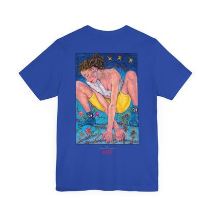 Unisex Jersey Short Sleeve Tee - Motiv: Front Alva, H 26 cm & Rückseite Alva, H 41 cm
