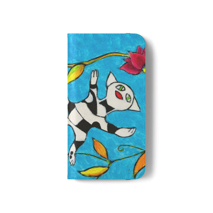 Flip Cases - Motiv: Gescheckte Katze schwebt