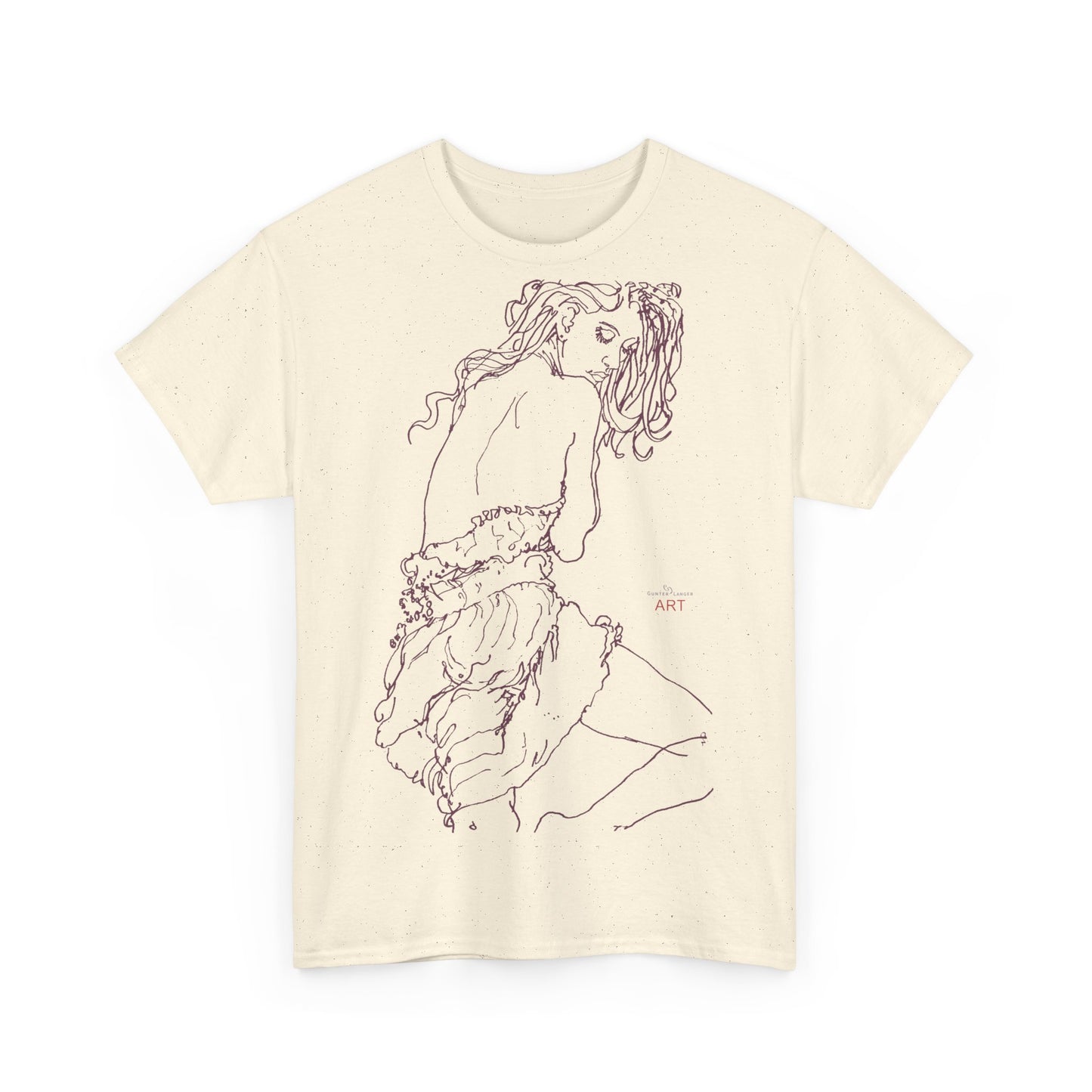 Unisex Heavy Cotton Tee - Motiv: Front Giselle violett-braun