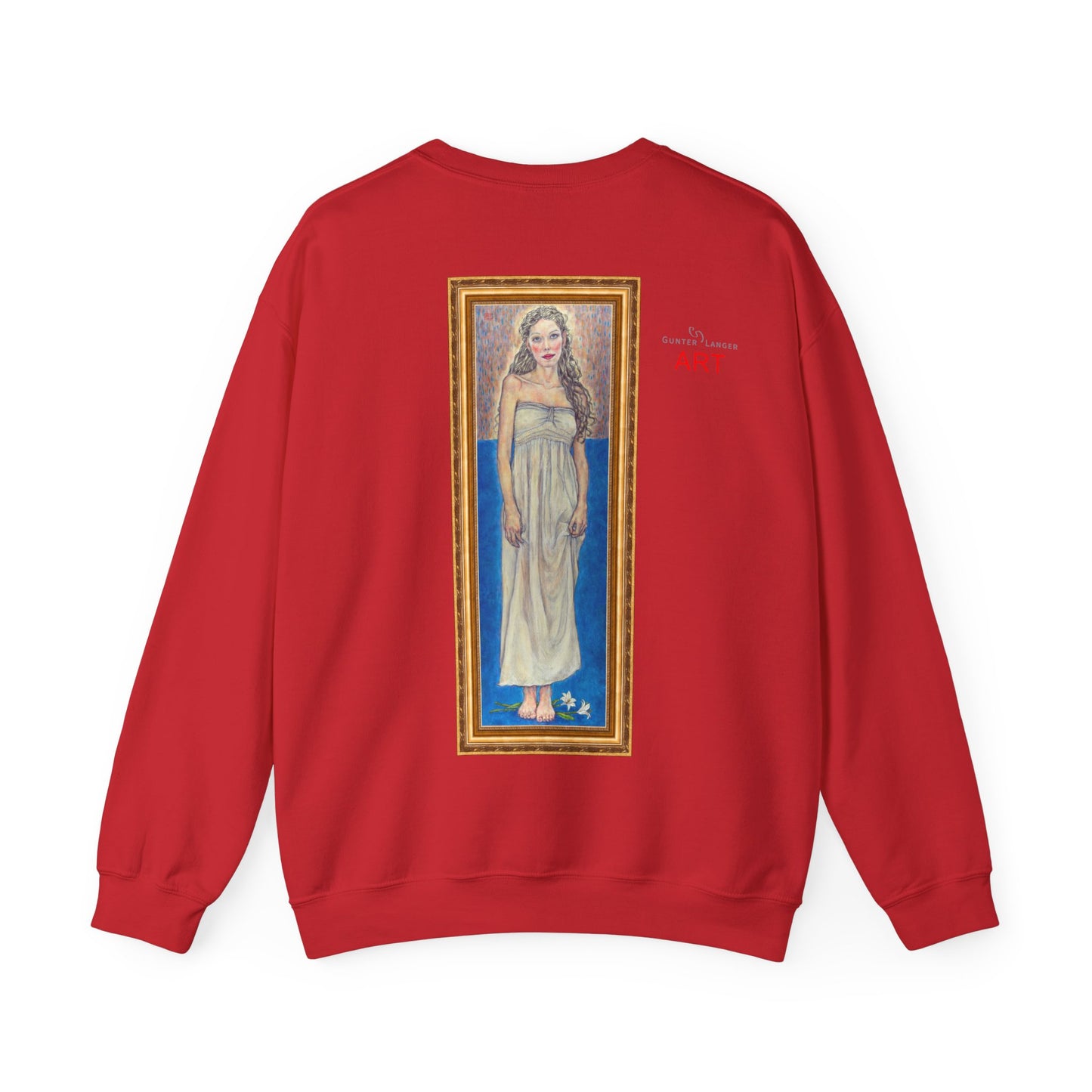 Unisex Heavy Blend™ Crewneck Sweatshirt - Motiv:  Front Marie (halb, gerahmt) & Rückseite Marie (gerahmt)
