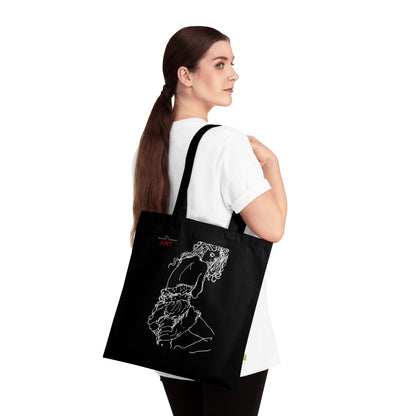 Organic Cotton Tote Bag - Motiv :Giselle (weiß), einseitig bedruckt, H 30 cm