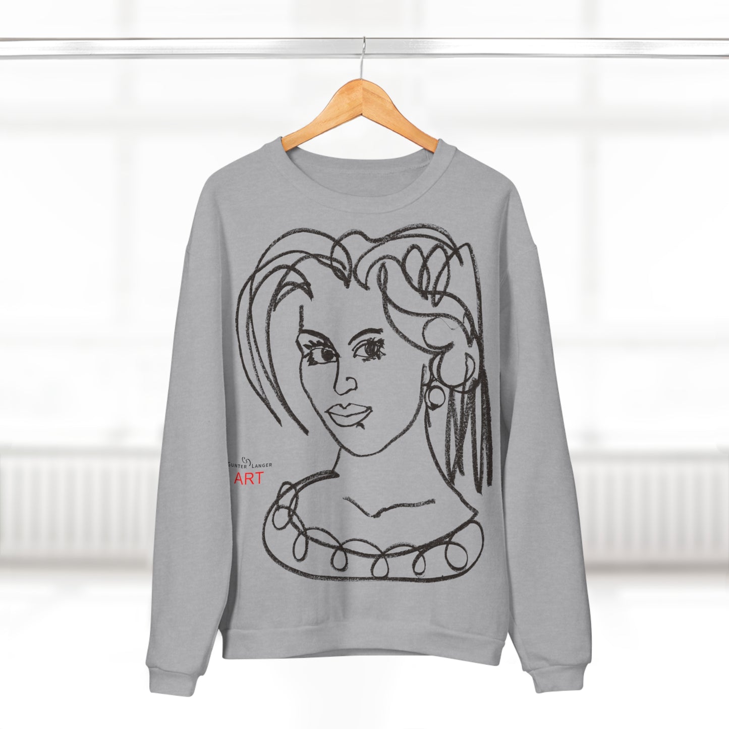 Copy of Unisex Crew Neck Sweatshirt (EU) - Motiv: Front Magda und Rückseite Magda, H 59 cm
