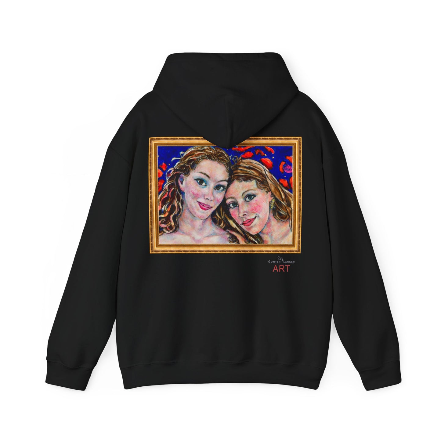 Unisex Heavy Blend™ Hooded Sweatshirt - Motiv: Frontseite Augen & Rückseite Freundinnen, (gerahmt, H 29 cm)