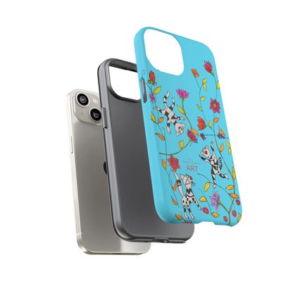 Tough Cases - iPhone - Motiv: Karierte Katzen, blau