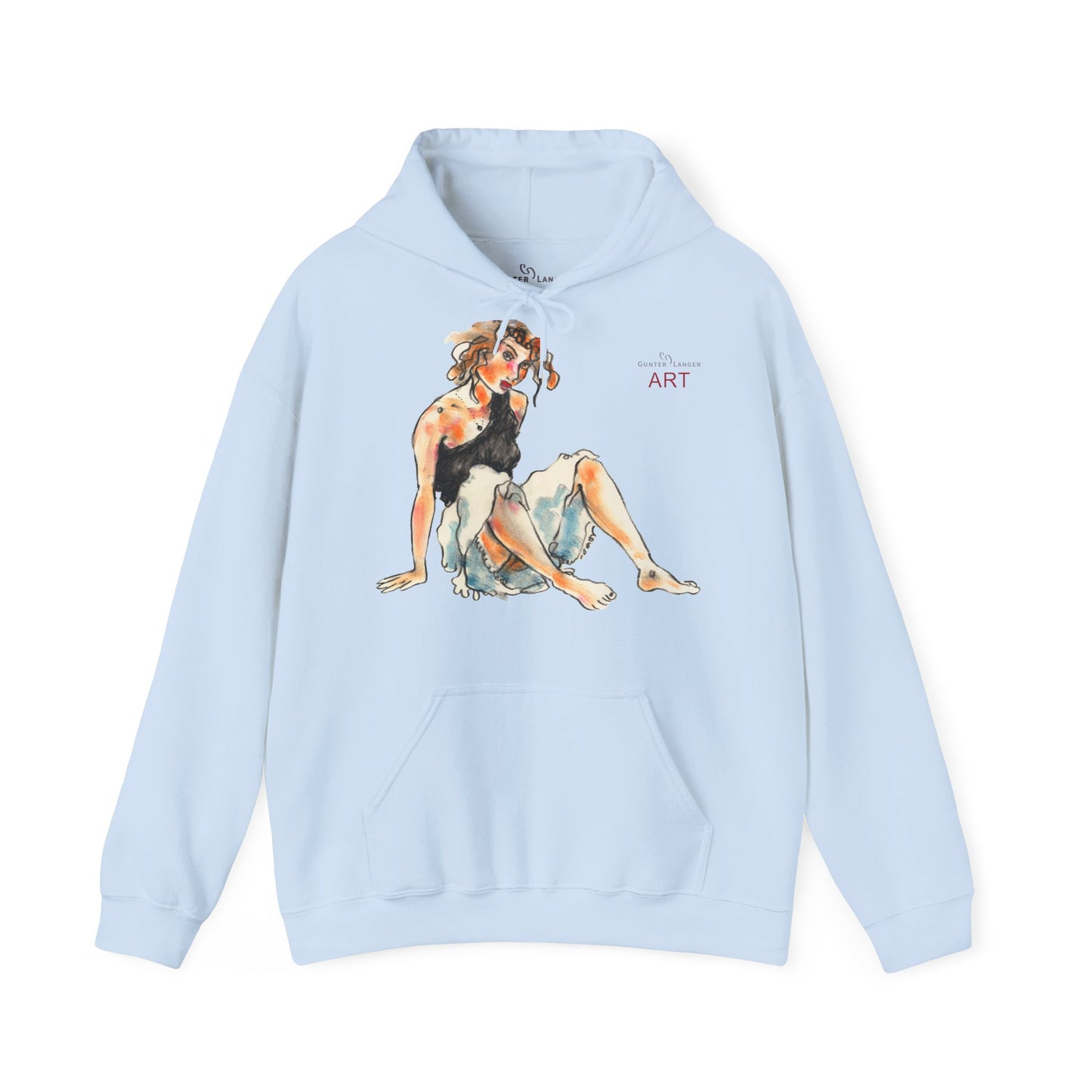 Unisex Heavy Blend™ Hooded Sweatshirt - Motiv Frontseite "Rosa", H 28 cm & Rückseite "Rosa", H 34 cm