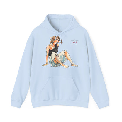 Unisex Heavy Blend™ Hooded Sweatshirt - Motiv Frontseite "Rosa", H 28 cm & Rückseite "Rosa", H 34 cm