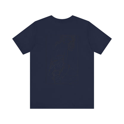 Unisex Jersey Short Sleeve Tee - Motiv: Rückseite Giselle, Kasten, H 40 cm