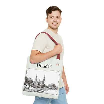 Tote Bag (AOP) - Motiv: Dresden - Terrassenufer, Bleistift