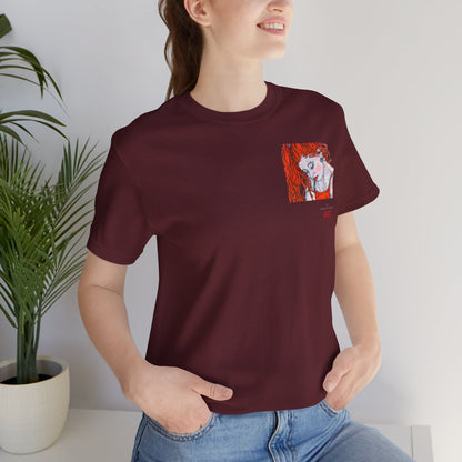 Unisex Jersey Short Sleeve Tee - Motiv: Front Julia (Ausschnitt) & Rückseite Julia, H 49 cm
