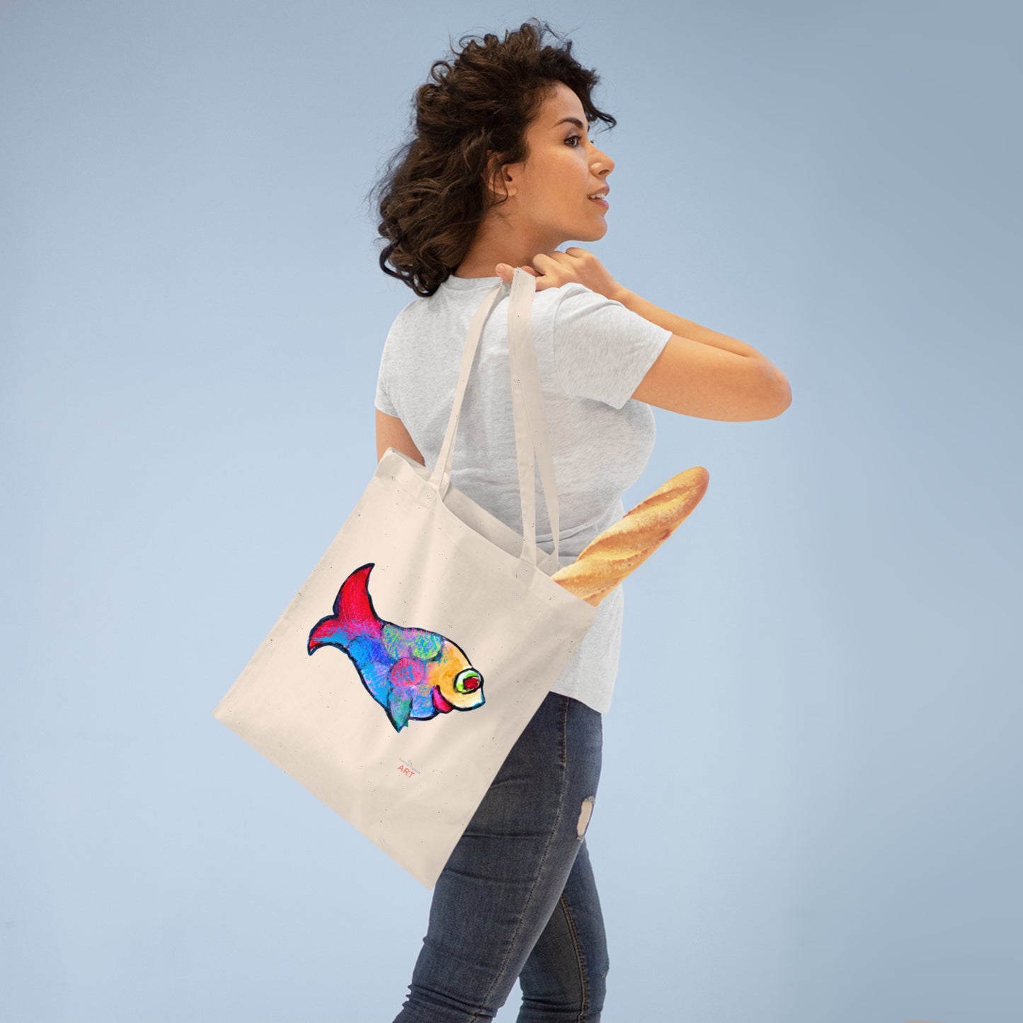 Tote Bag - Motiv: Fisch, einseitig bedruckt