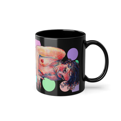 Black Coffee Cup, 11oz - Motiv: Annette, Farbkreise, Sp