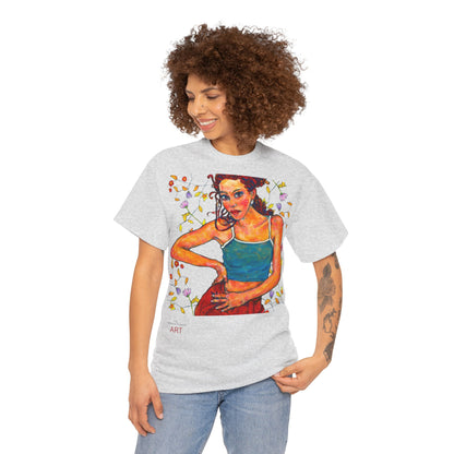 Unisex Heavy Cotton Tee - Motiv: Lea A02, Ranken, 40,45 cm, Neck Label